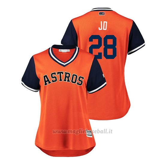 Maglia Baseball Donna Houston Astros J.d. Davis 2018 Llws Players Weekend Jd Orange